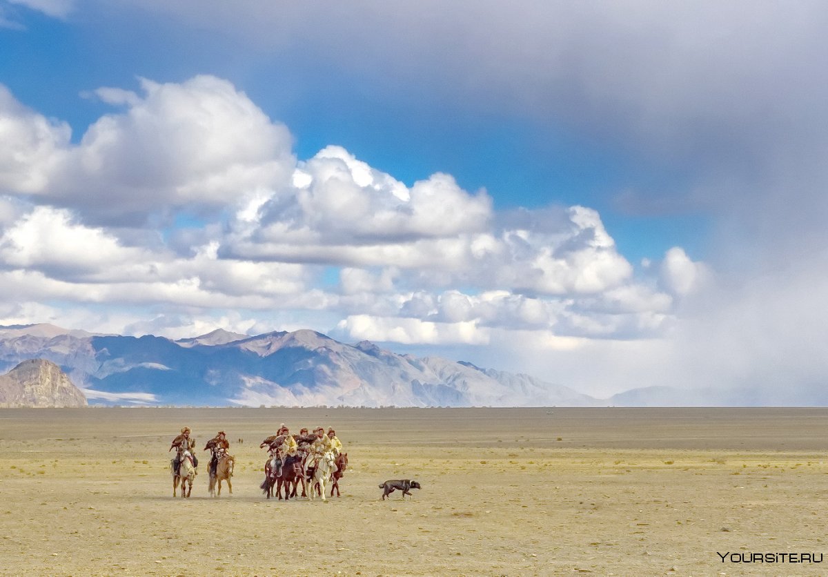 Степи с кочевниками-монголами