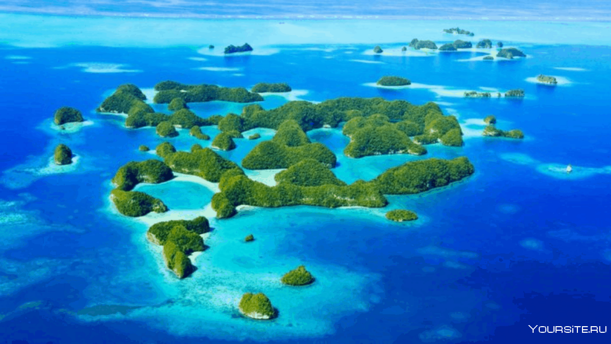 Район Палау в тихом океане