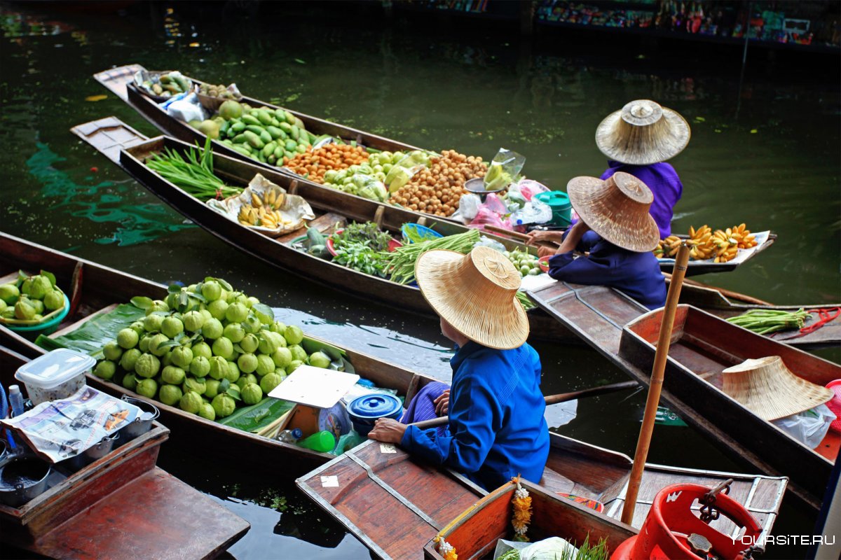 Плавучий рынок в Бангкоке, Таиланд