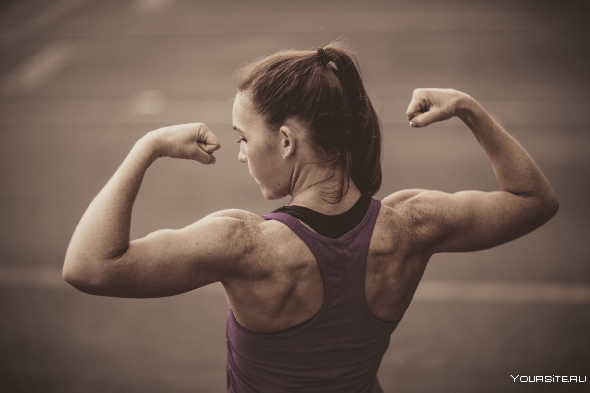 Woman with strong Arms