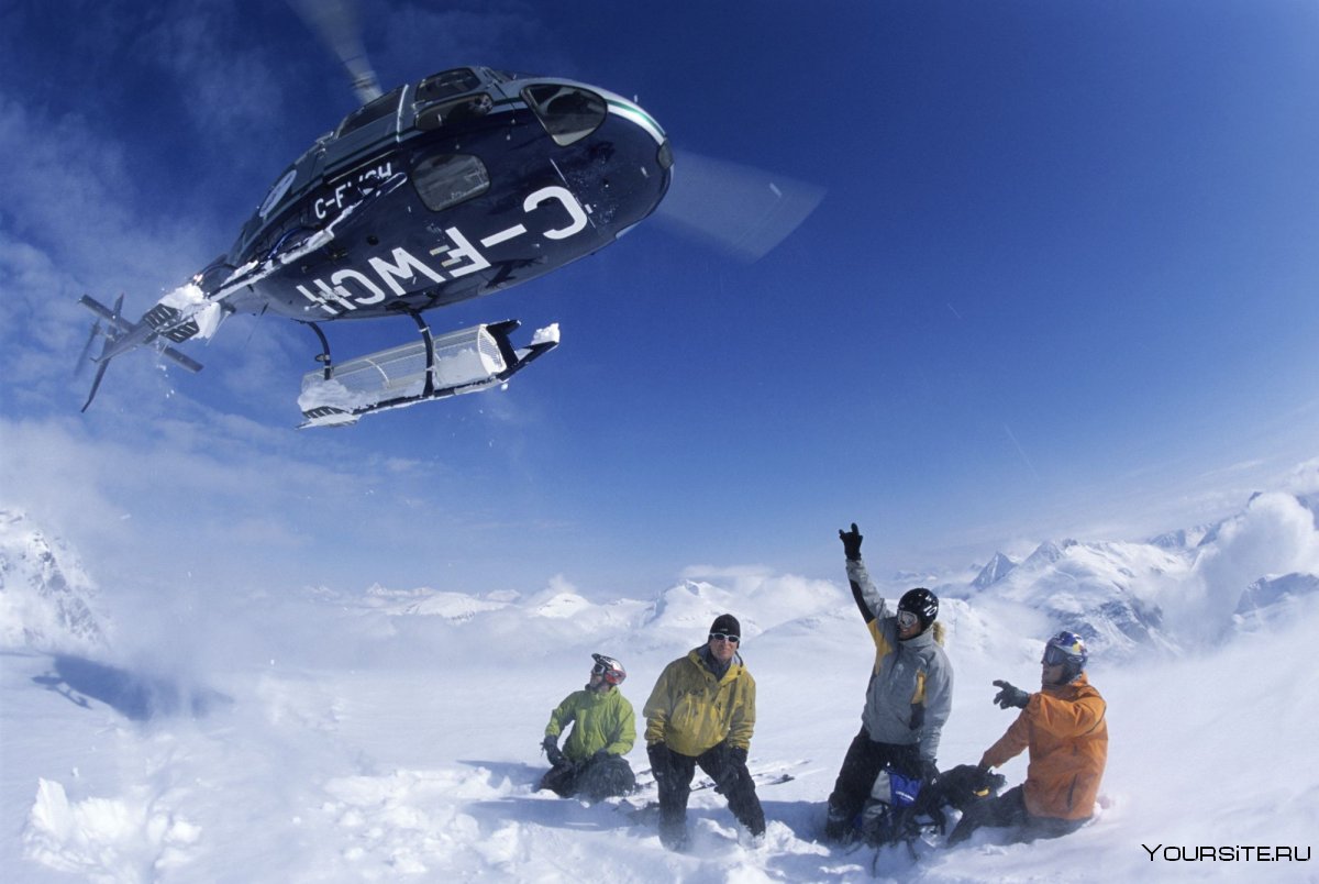 Сноуборд с вертолета