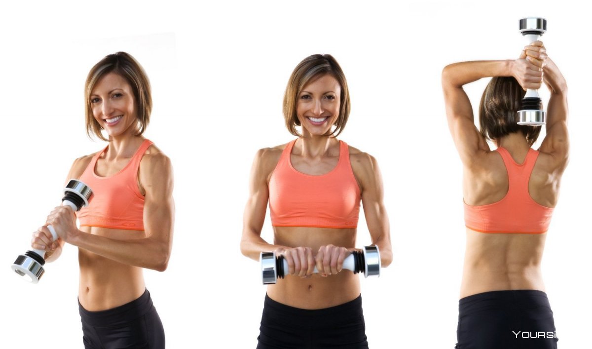 Упражнения с гантелями для грудных мышц для женщин в домашних