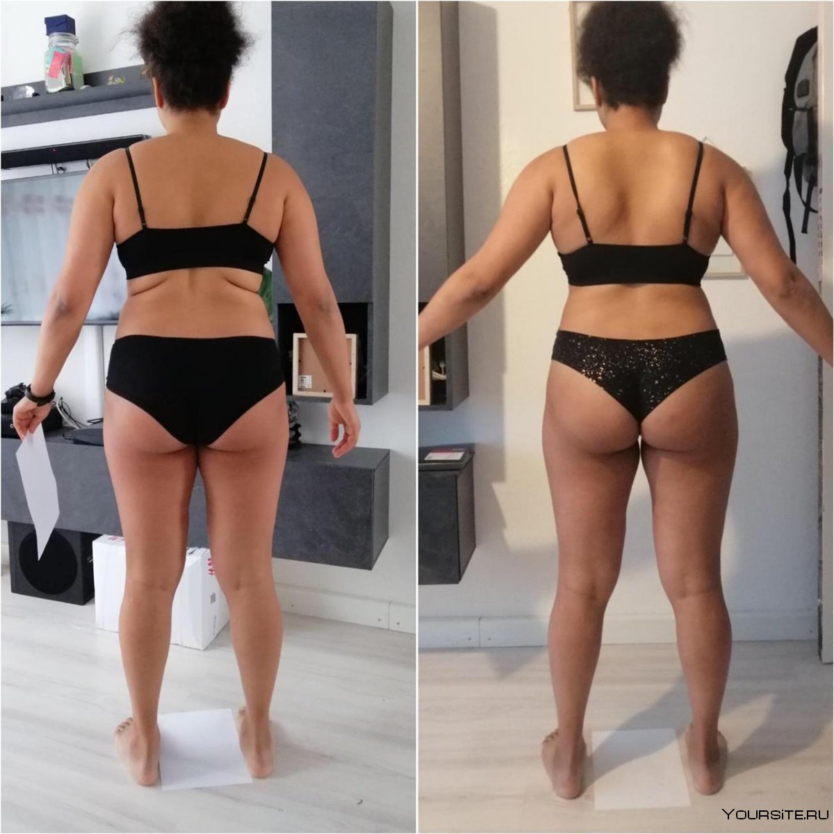 Спина до и после похудения