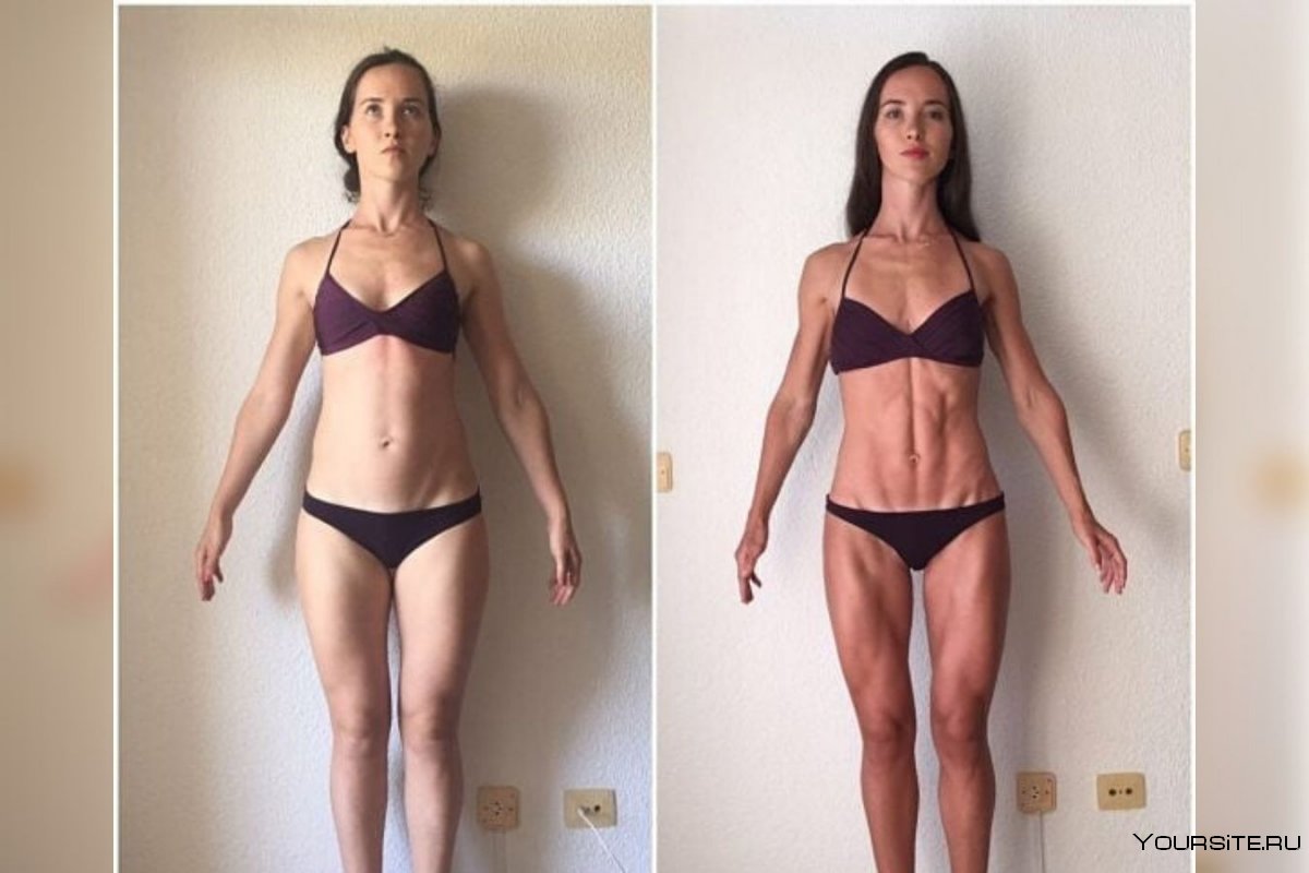Тело девушек до и после похудения