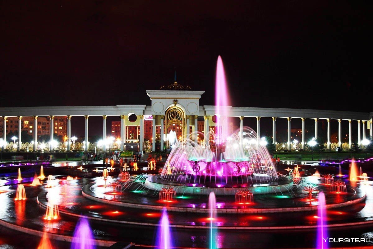 Парк первого президента фонтан в Алматы