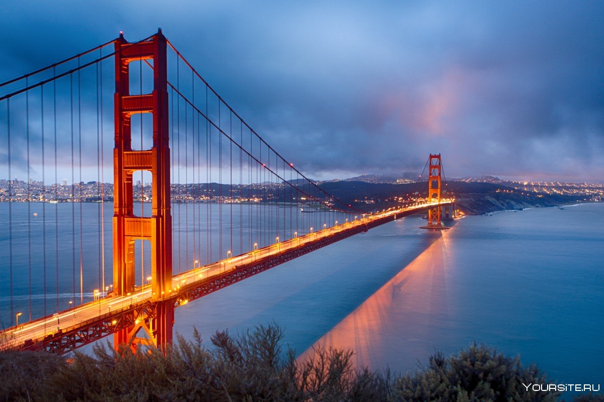 Мост золотые ворота в Сан-Франциско Зачарованные