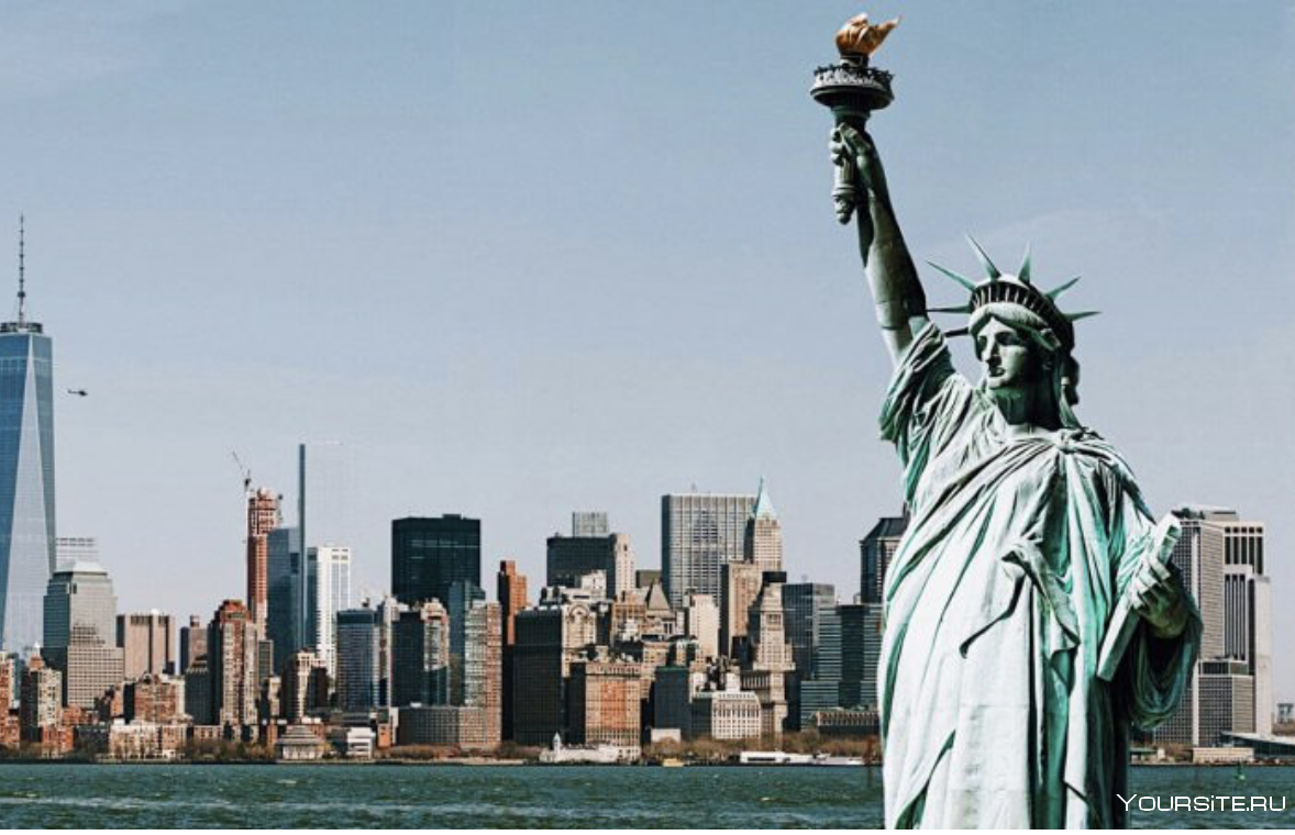 Статуя свободы Нью-Йорк зима