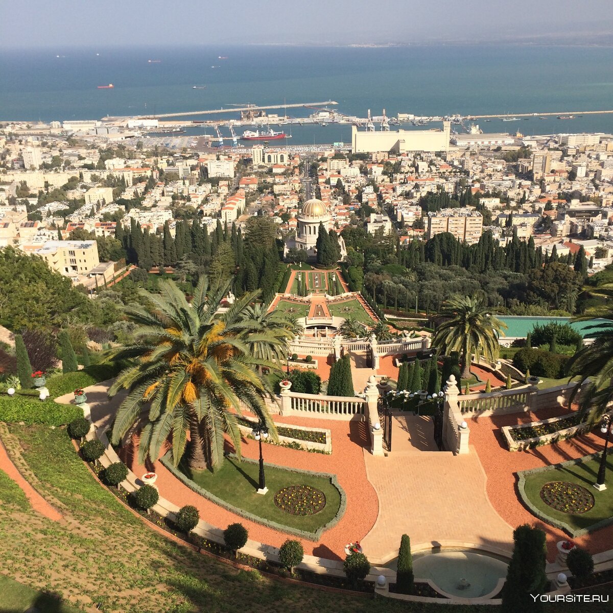 Город Хайфа Израиль Бахайские сады