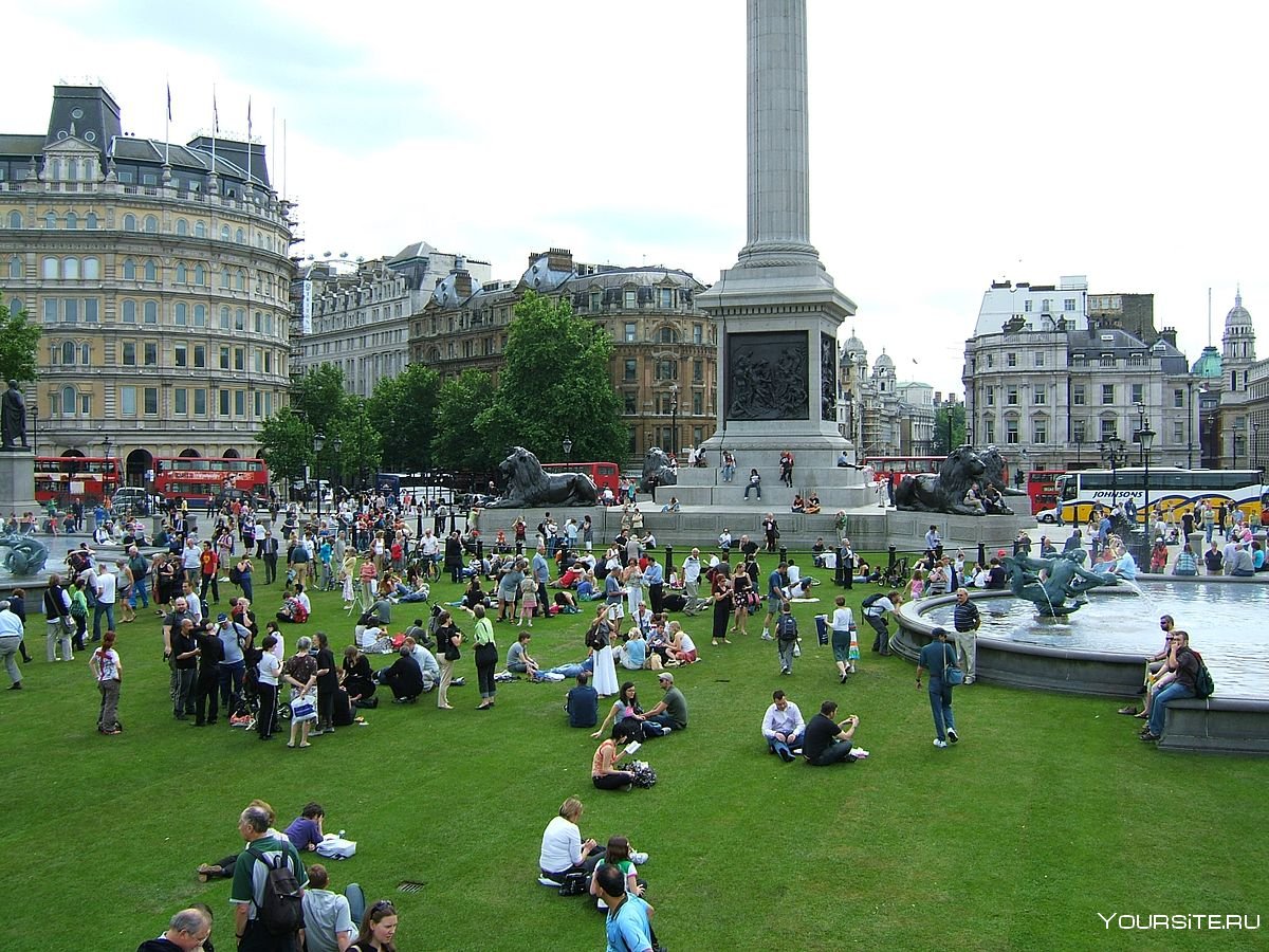 В Лондоне Trafalgar Square в Лондоне