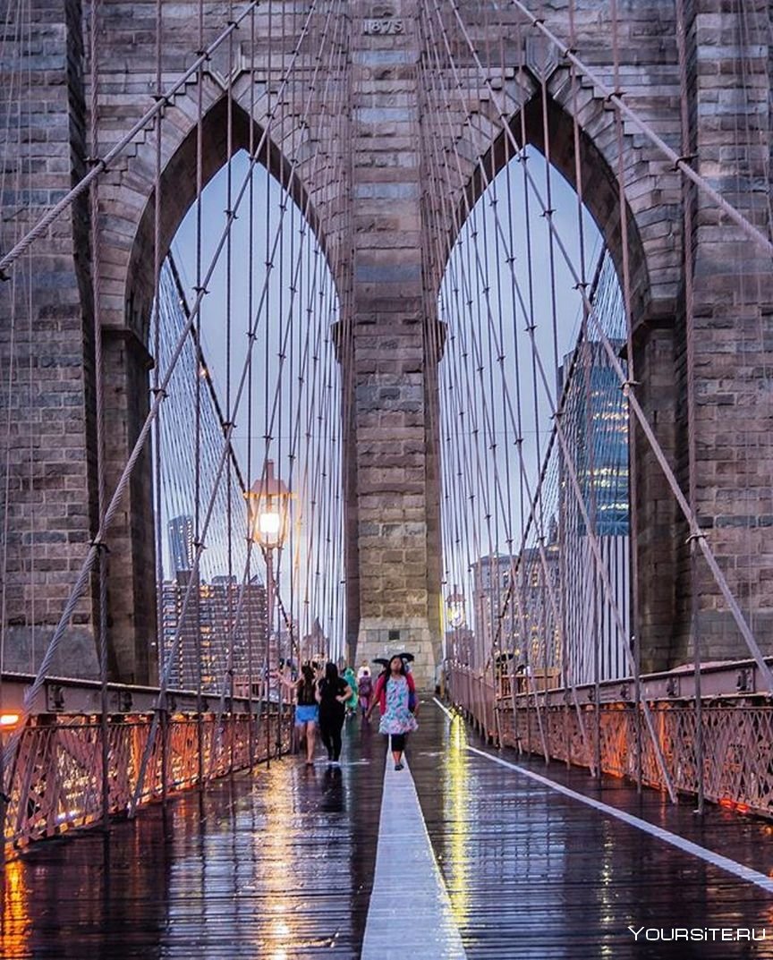 Бруклинский мост Манхеттен в Нью-Йорке