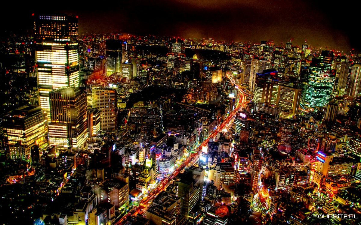 Ночной город Токио