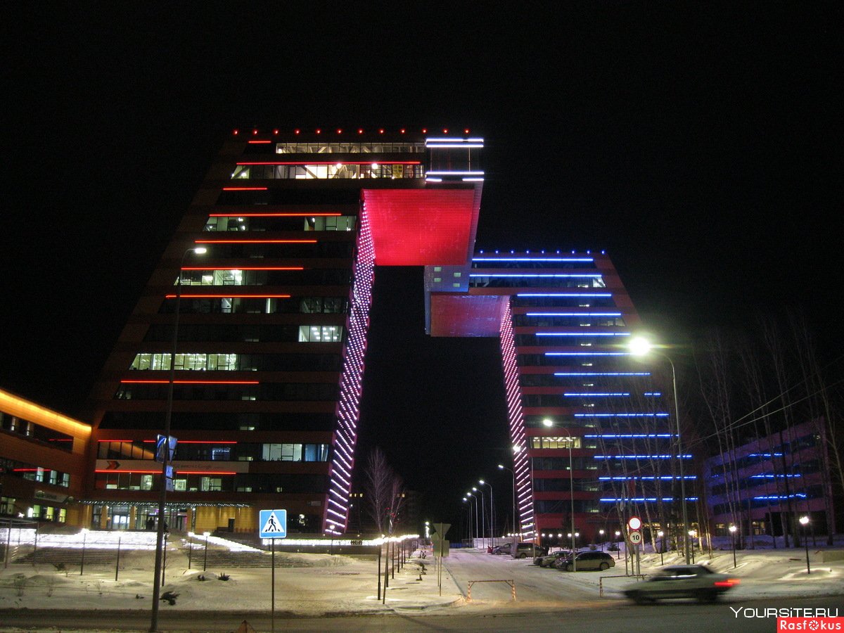 Технопарк Новосибирск ночью