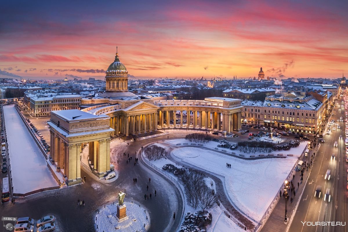 Казанский собор в Санкт-Петербурге зима 2020