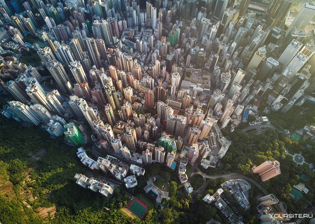 Китай Гонконг с высоты птичьего полета