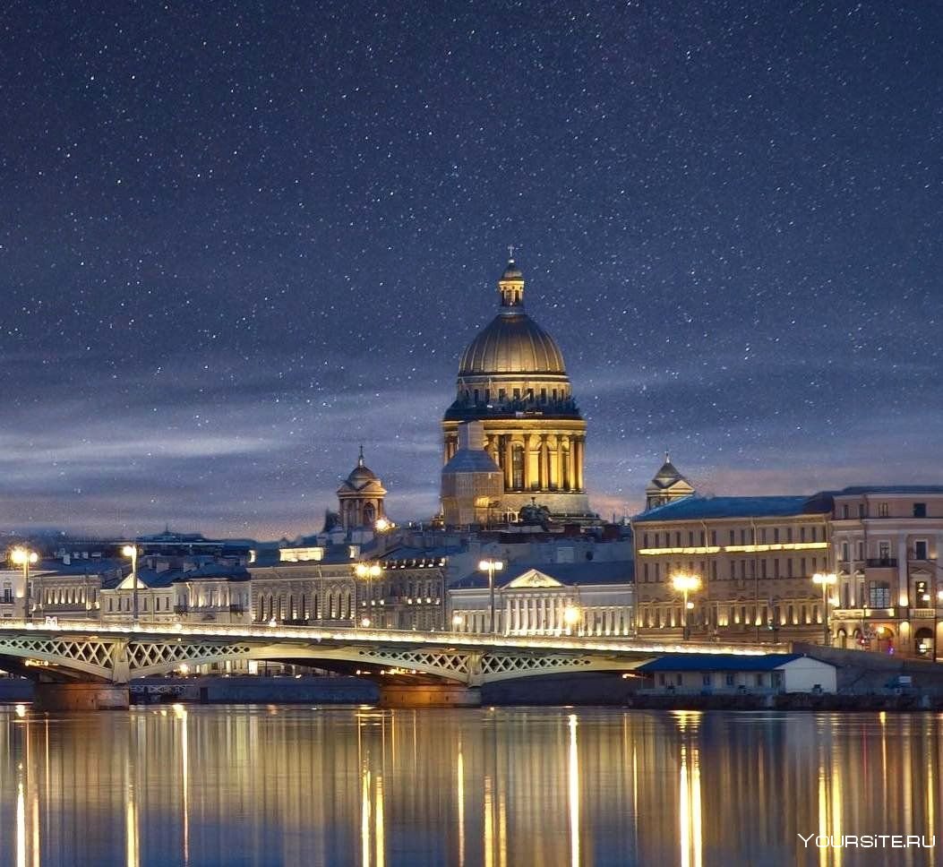 Ночной Петербург Дворцовый мост и Адмиралтейство