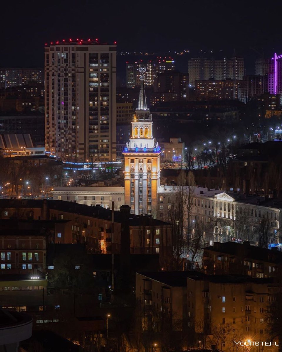 Ночной город Воронеж