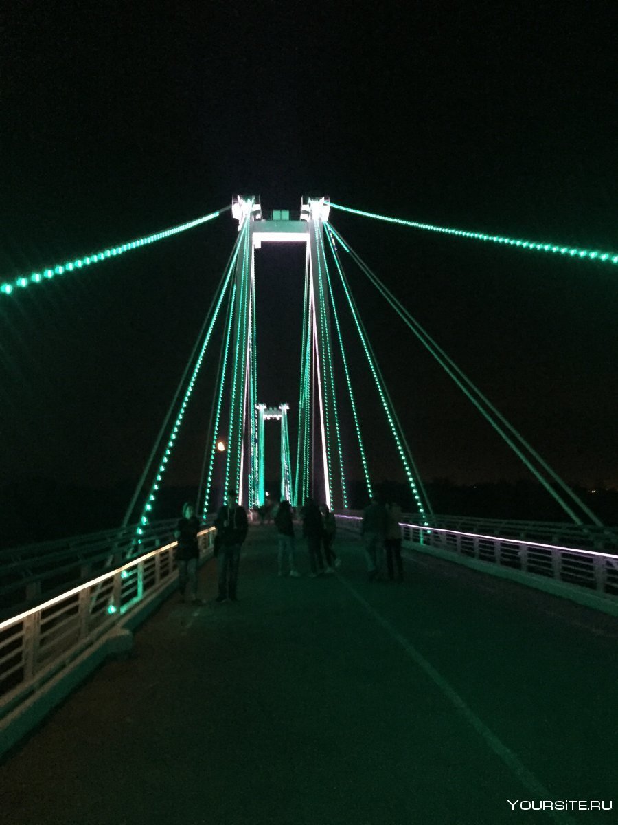 Ночной Красноярск вантовый мост