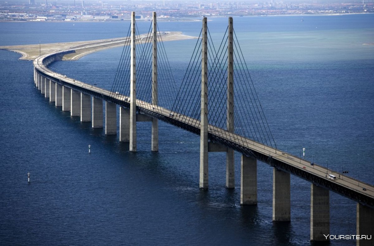 Мост через пролив Эресунн Дания Швеция