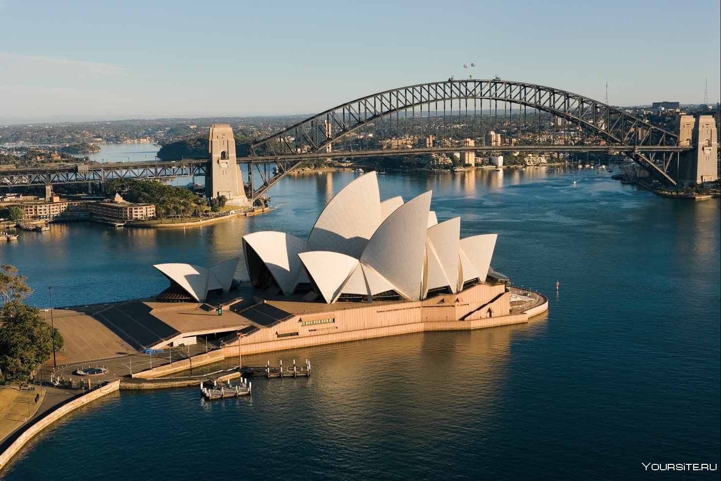 Австралия. Сиднейский оперный театр Австралия. Сиднейский оперный театр и Харбор-бридж. Мост Харбор-бридж в Сиднее. Мост Харбор бридж в Австралии.