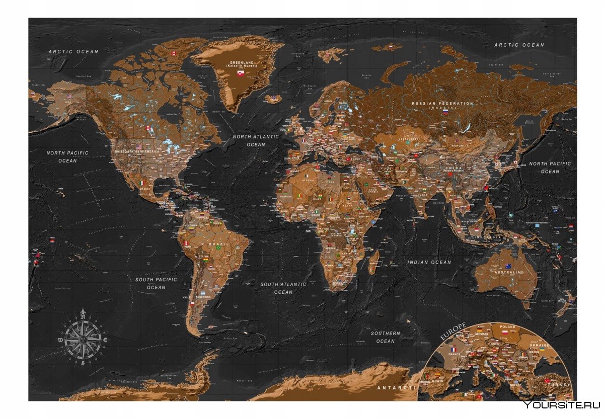 Детальная карта мира