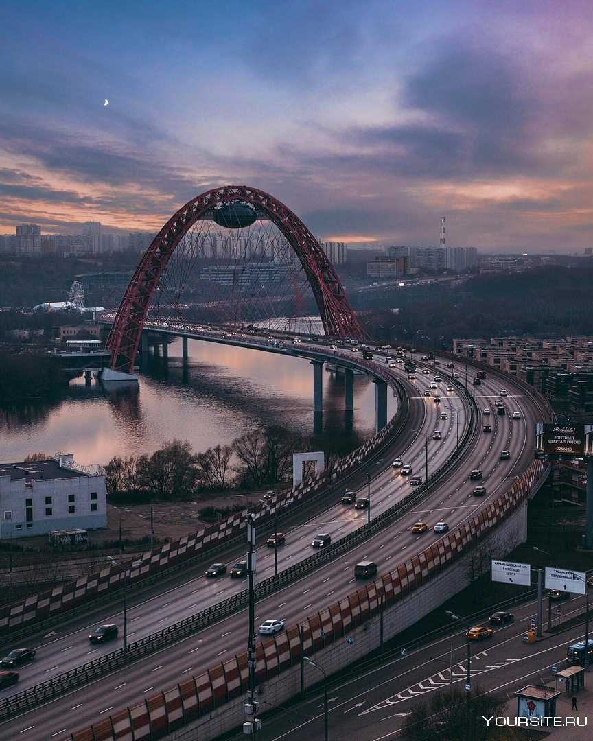 Вид Москвы живописный мост Москоу Сити