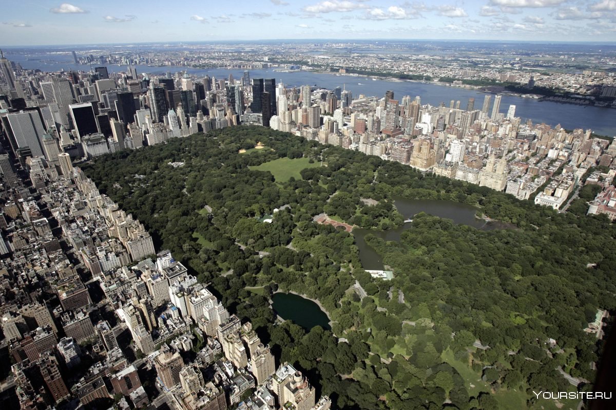 Центральный парк Нью-Йорка вид сверху
