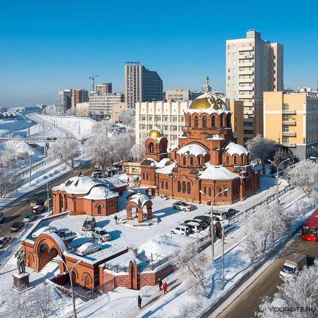 Собор Александра Невского Новосибирск зима