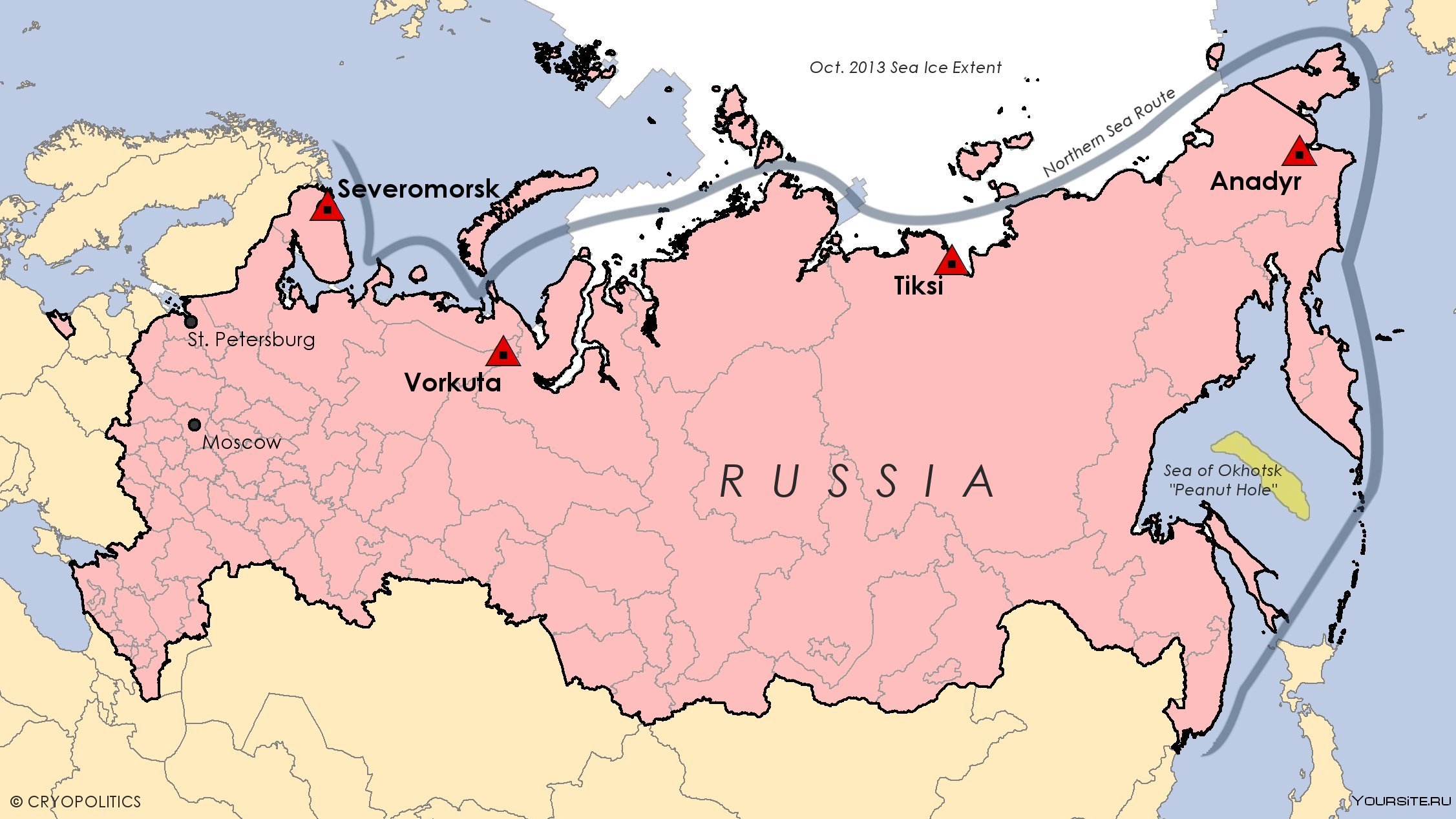 Тикси на карте России