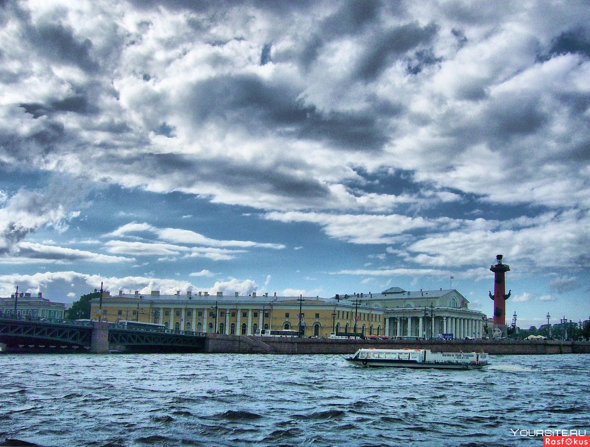 Ростральные колонны Санкт-Петербург вид сверху