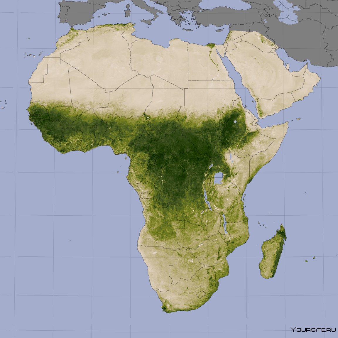 Рельеф континента Африка