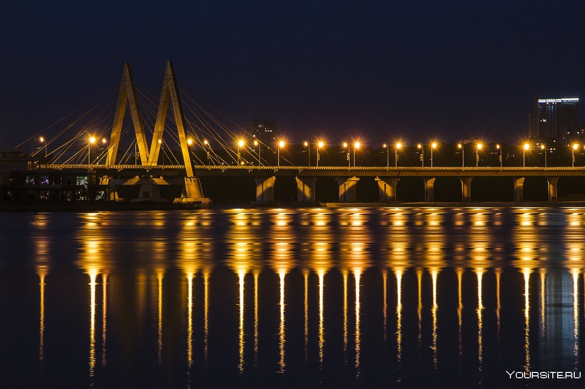 Ночная Казань мост Миллениум