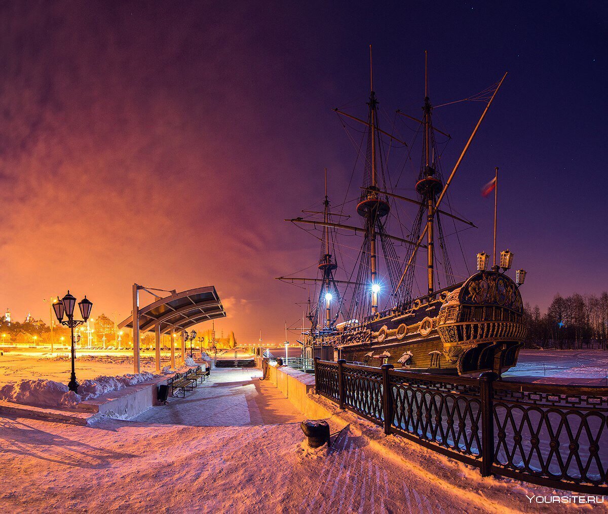 Адмиралтейская площадь Воронеж зимой