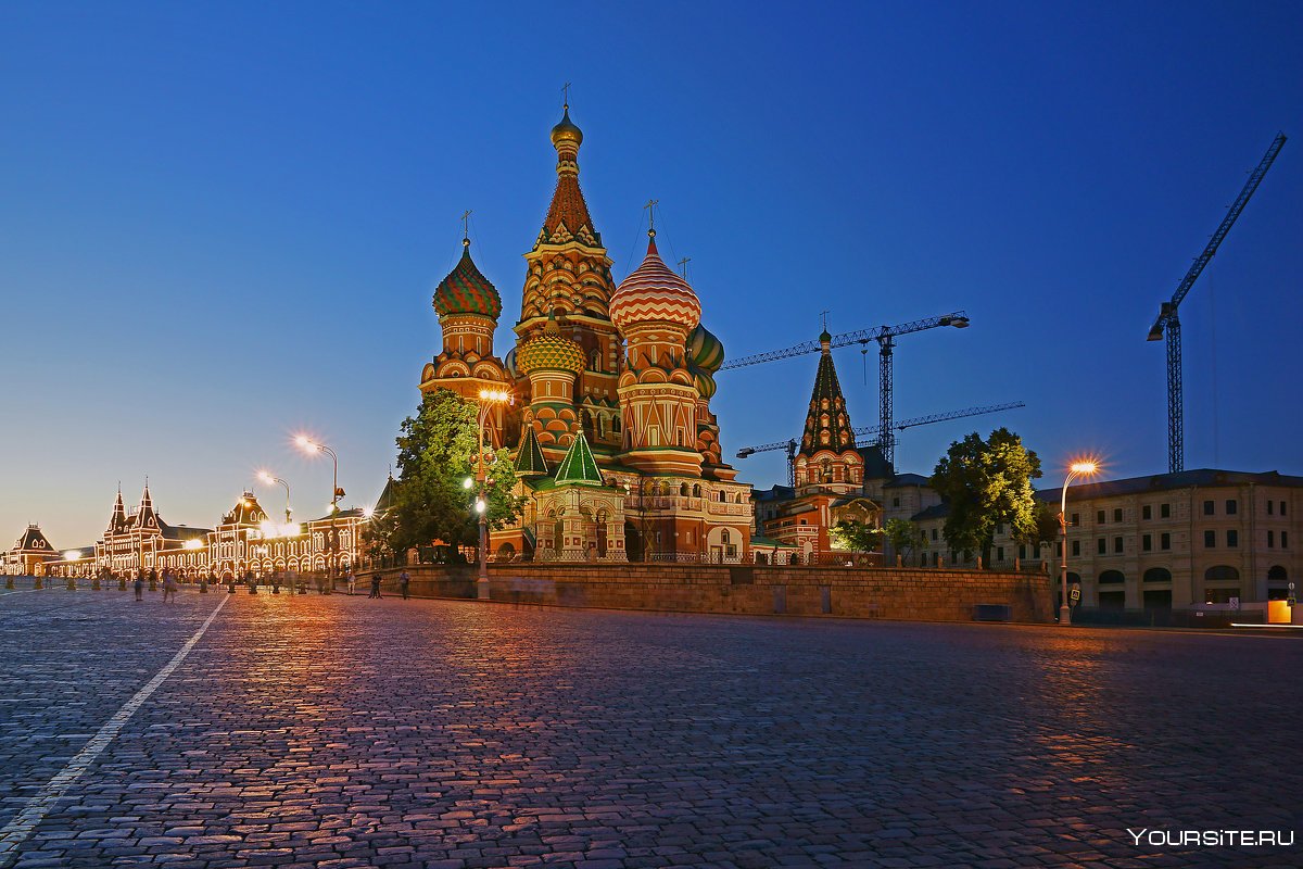 Москва собор Василия Блаженного Вечерний