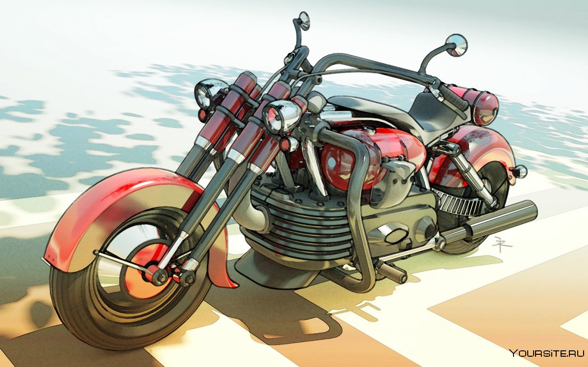 Дизельпанк мотоциклы арт