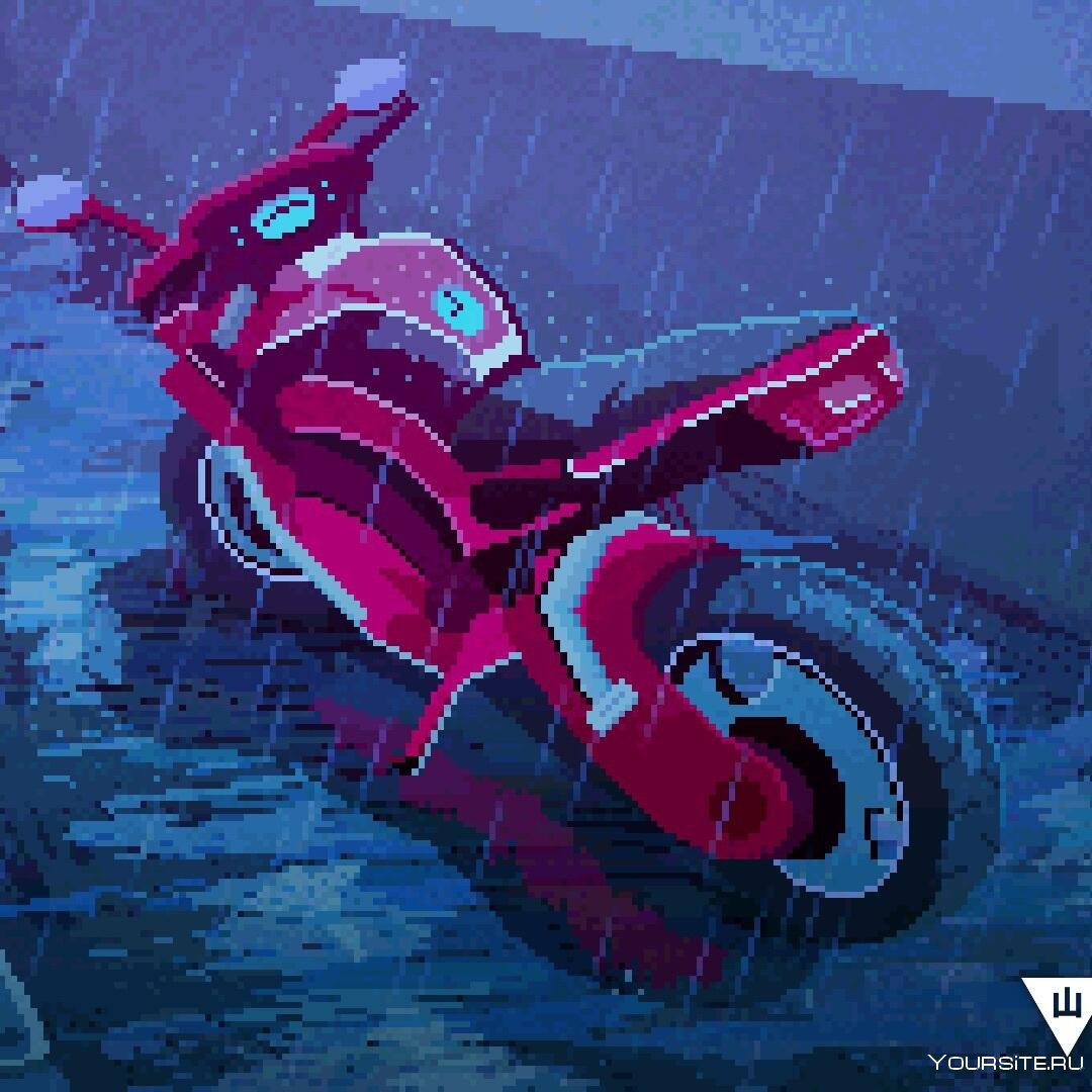 Мотоцикл пиксели