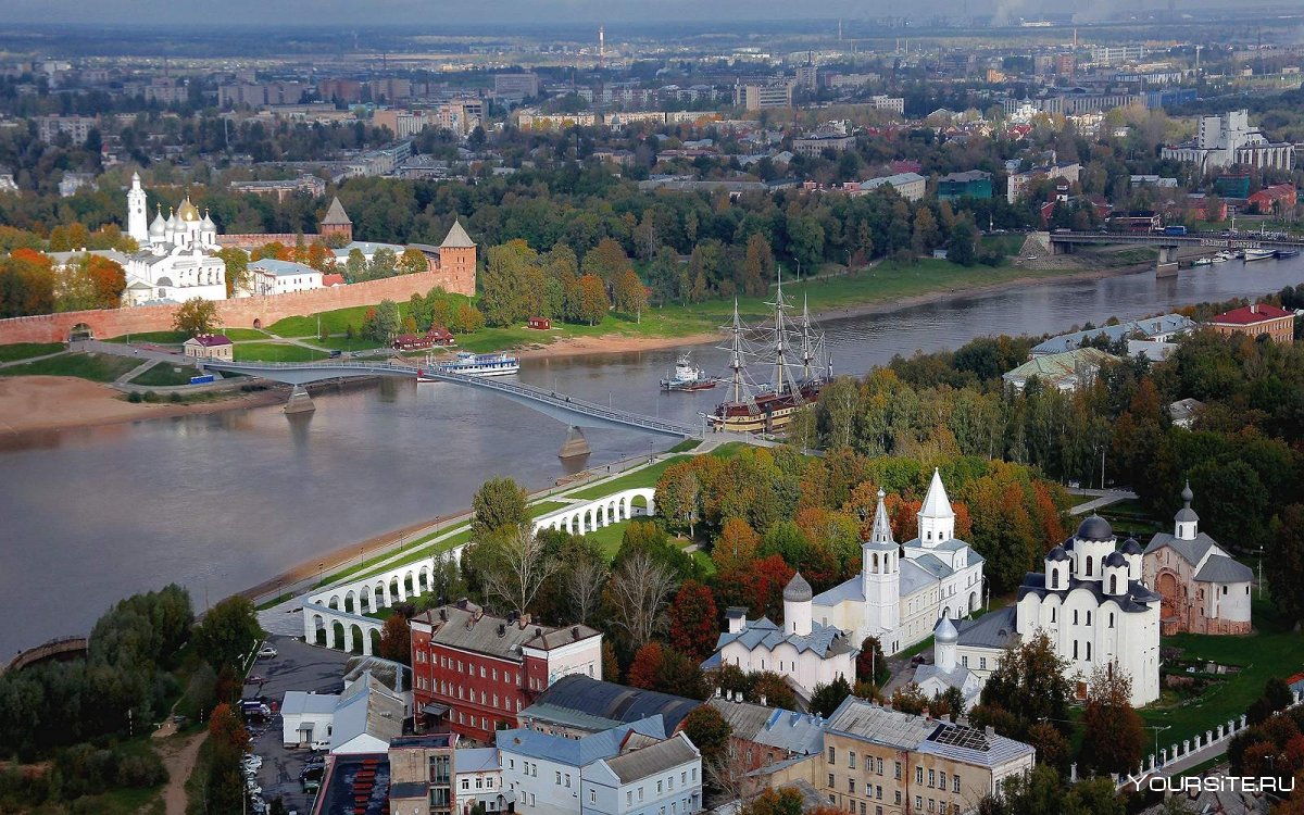 Ярославово Дворище Великий Новгород сверху