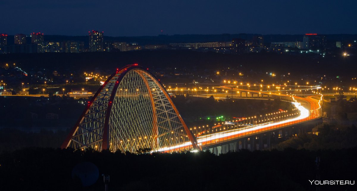 Ночной Новосибирск Бугринский мост