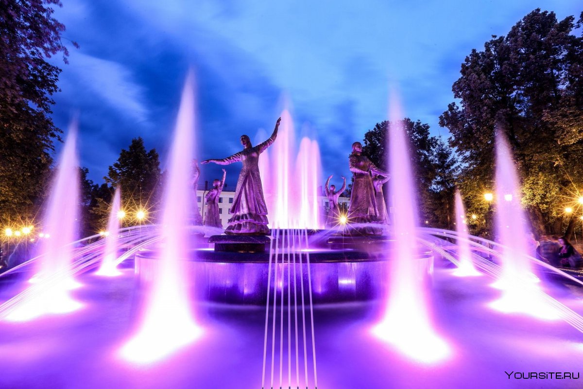 Уфа город достопримечательности фонтан семь девушек