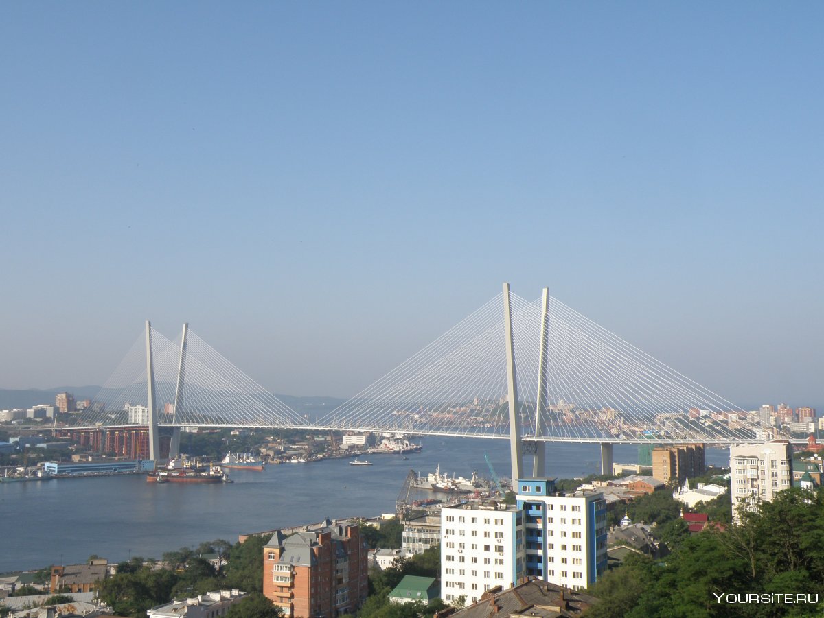 Владивосток мост золотой через бухту золотой Рог