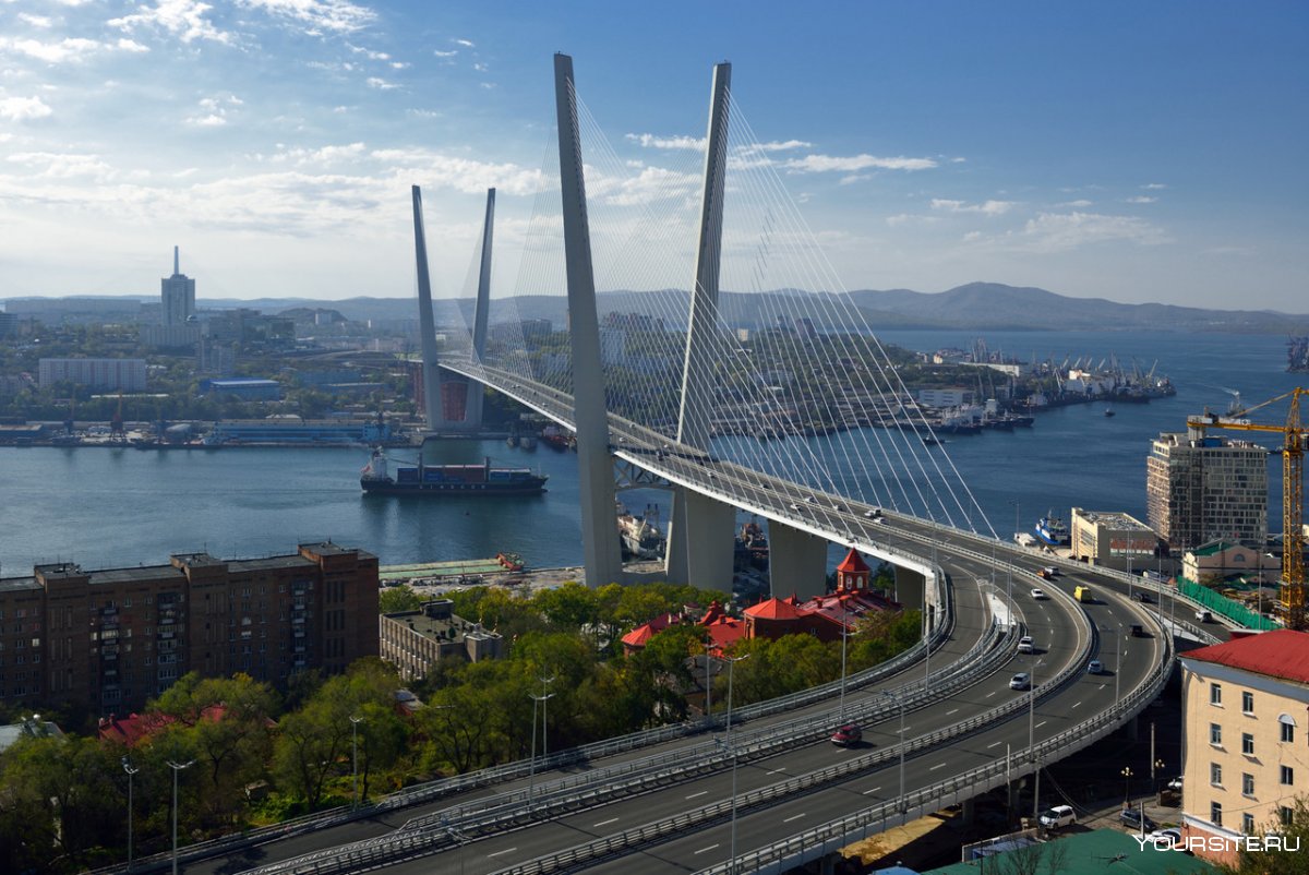 Открытка золотой мост Владивосток