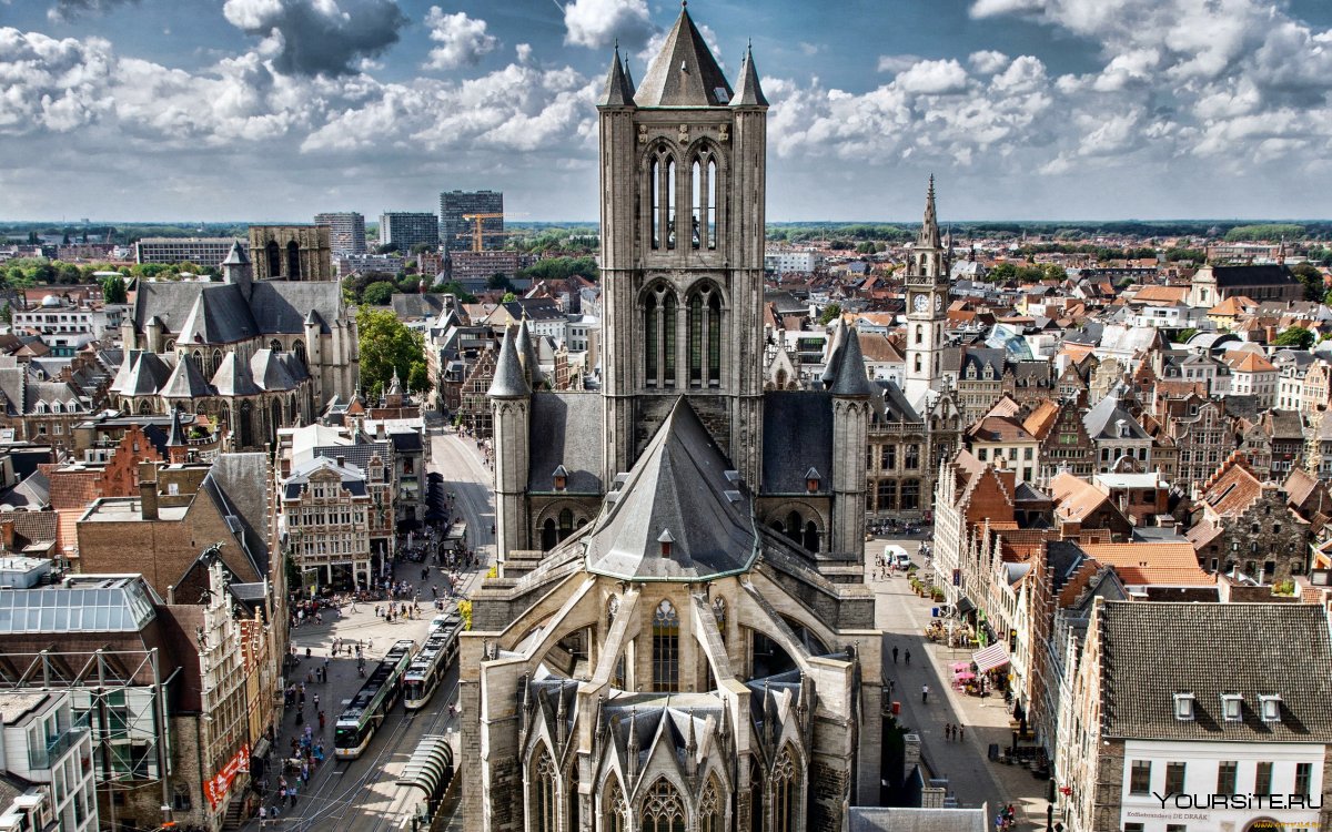Гент Бельгия архитектура панорама