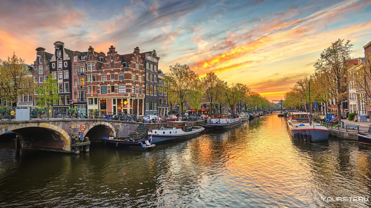 Каналы Амстердама Нидерланды