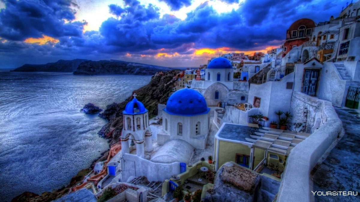 Белый остров в Греции Санторини