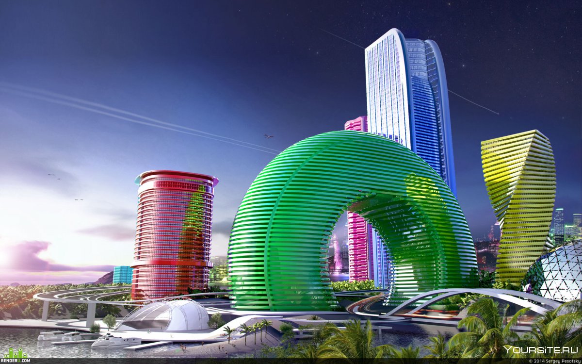 Красочный город будущего