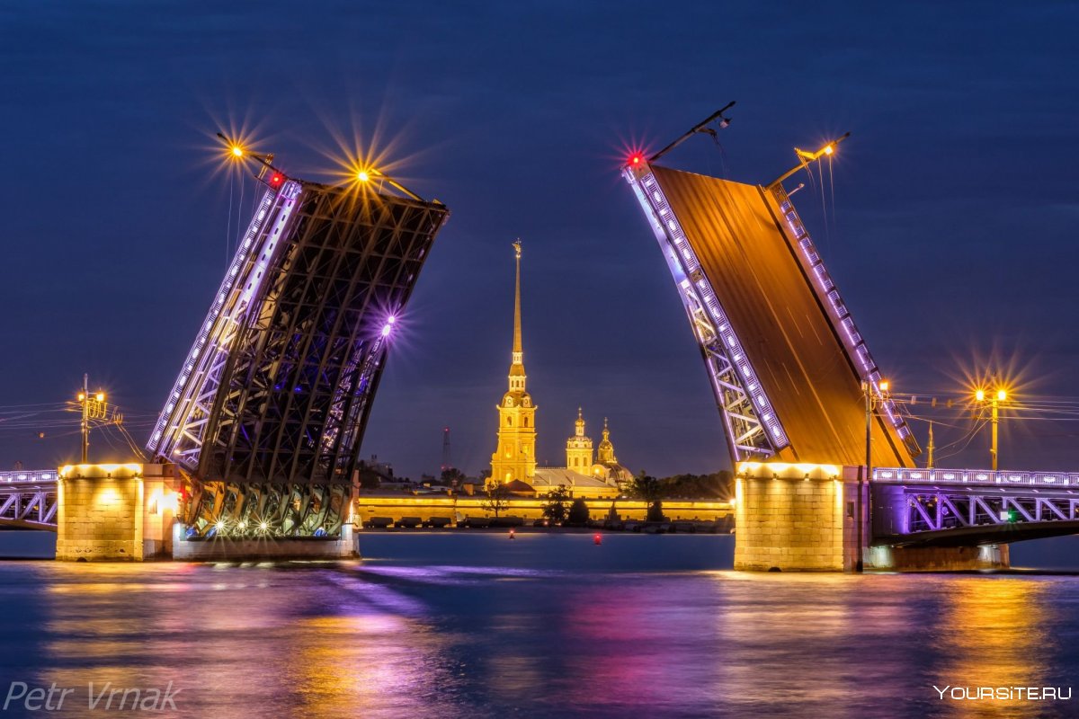 Санкт-Петербург разводной мост 4к