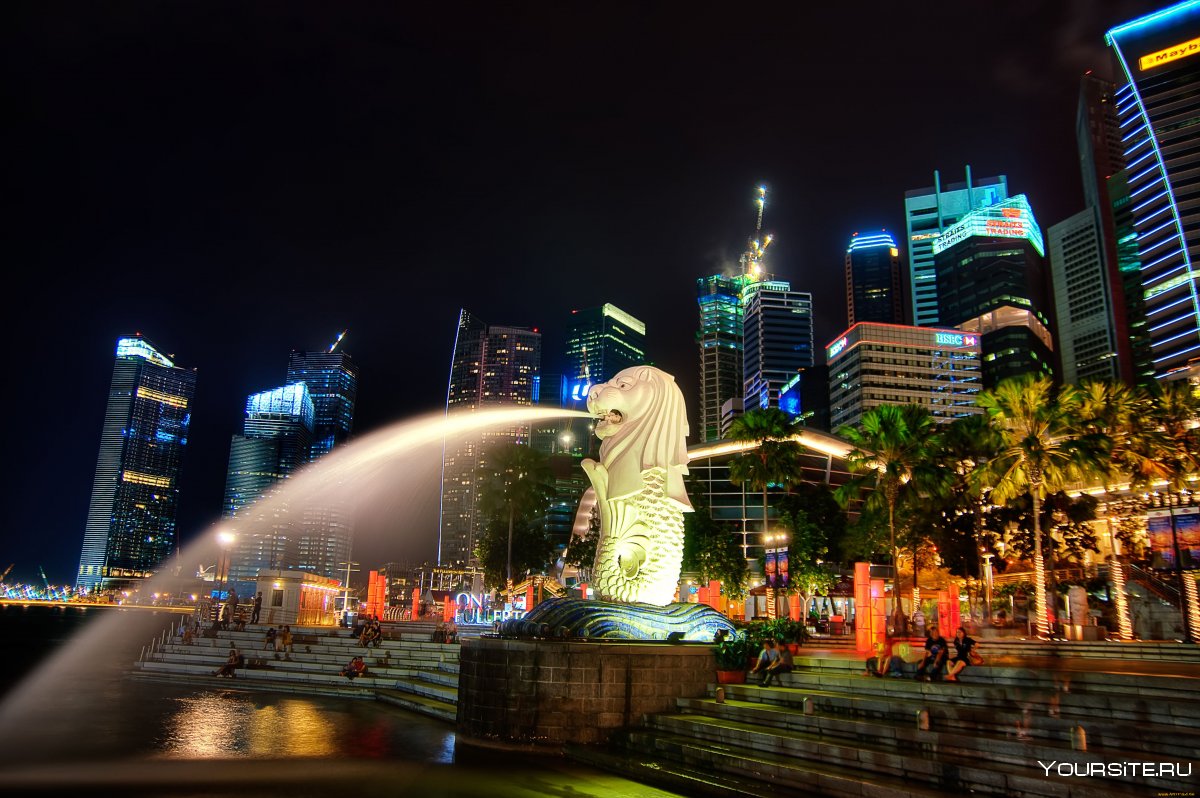 Городской фонтан в Сингапуре