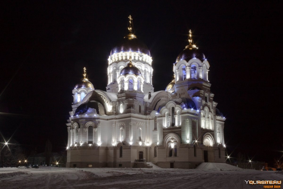 Новочеркасск Соборная площадь ночью