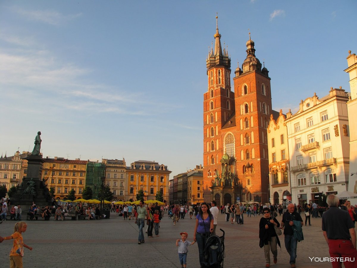 Краков Польша городская площадь