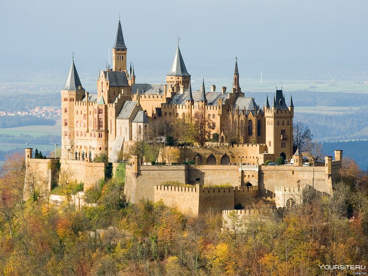 Замок Гогенцоллерн Германия пейзажи