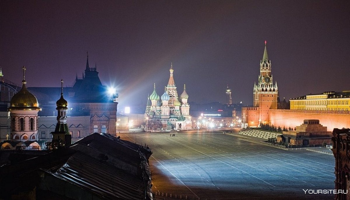 Москва красная площадь ночью